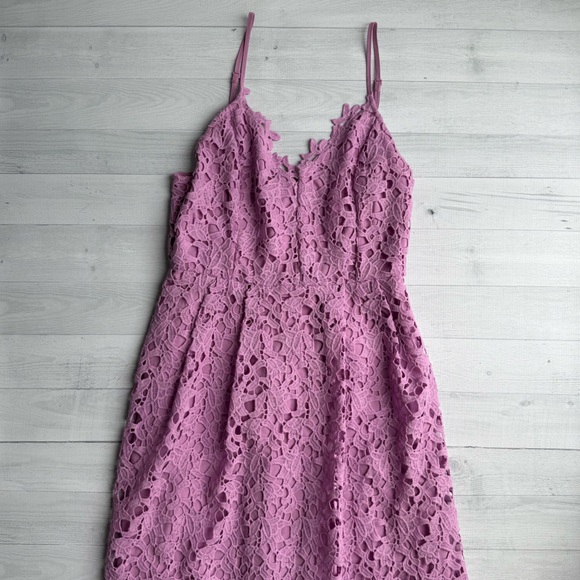 ASTR the Label Light Orchid Lace A-Line Midi Dress Size L - Picture 2 of 9